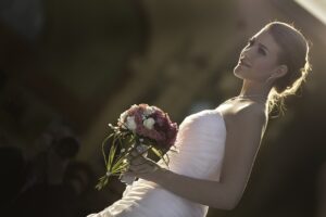 women in wedding dress