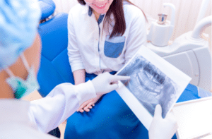 Dentist check-up teeth X-ray film with innovation technology.