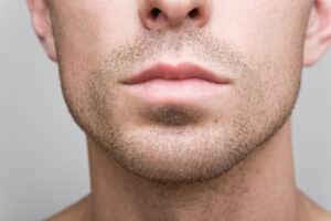 Close up of man’s chin and jawline